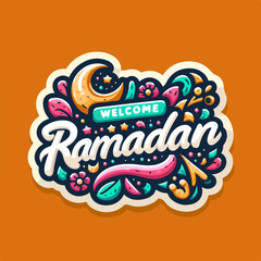 welcome ramadan lettering holy month islamic