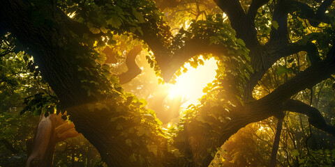 A heart with the tree in the middle 