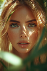 Model posing in nature, capturing natural beauty