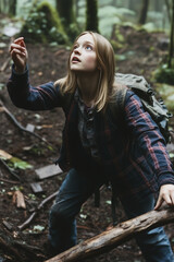 Model posing in nature, capturing natural beauty