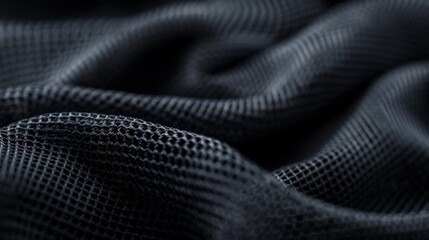 Elastic Fabric Detail, an extreme closeup showcasing the texture and flexibility of stretchable material, set against a minimalist background with a clean aesthetic.