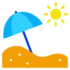 Beach Summer holiday icon illustration 