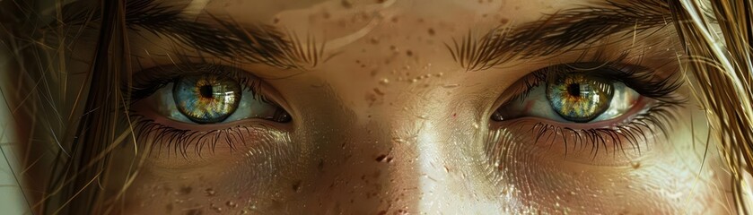 Naklejka premium Closeup portrait focusing on expression, Vintage, Soft, Illustration, Emphasizing detail and emotion