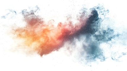 Obraz premium harmonious nebula cloud patterns swirling in an abstract cloud shape isolated on white background