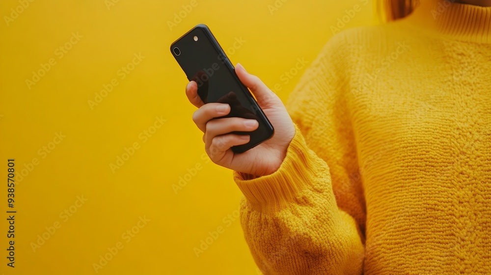 Aufkleber photograph of a person making a phone call gesture with their hand isolated on a clean blank backgro