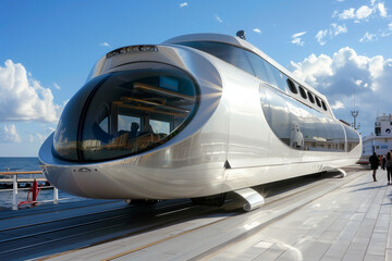 Train of the future in a futuristic design