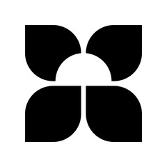 Square lotus flower design top view
