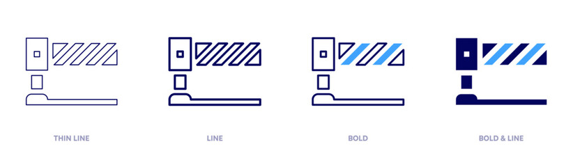 Barrier icon in 4 different styles. Thin Line, Line, Bold, and Bold Line. Duotone style. Editable stroke