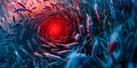 Flowers with a cinematic Effect on symmetrical colorful water