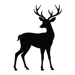 deer silhouette vector Illustration on white background