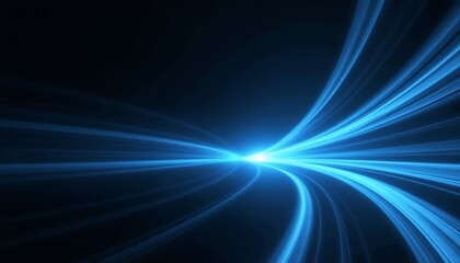 Abstract Modern Blue and Black Background With Shining Lights Effect, Lines and Glitter, Cool Desktop Wallpaper, Presentation Backdrop