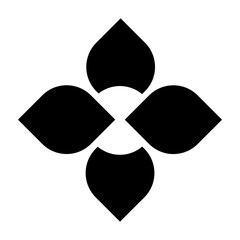 Diamon lotus flower square design icon