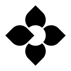 Diamon lotus flower square design icon