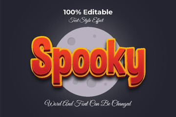 Halloween text effect with spooky word on it