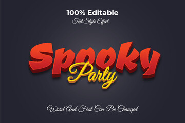 Spooky party editable text effect template. Halloween text effect
