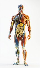 Fototapeta premium High-detail 3D model of the endocrine system, Human Body Anatomy, hormonal system study guide, isolated on white background 