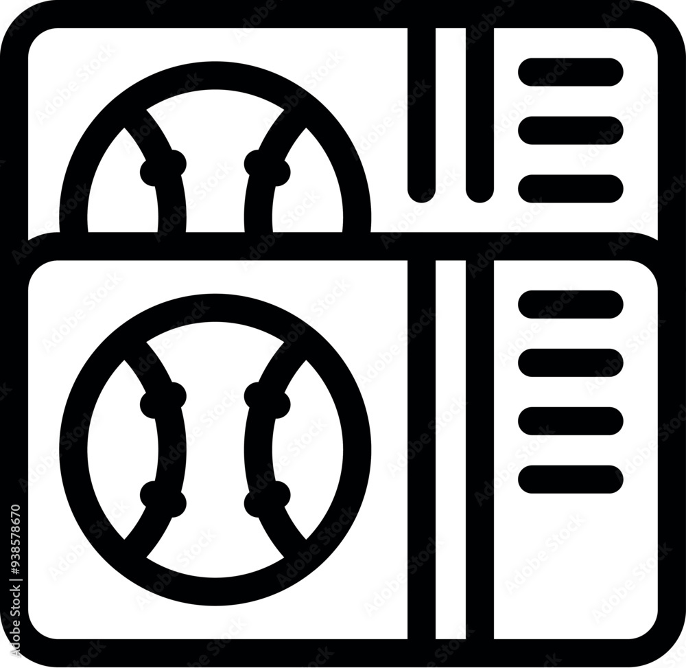 Poster simple vector icon of a scoreboard keeping track of the progress of a baseball game