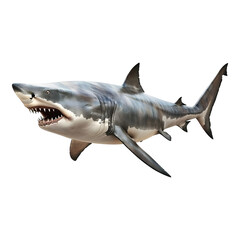 Shark isolated on transparent background 8K high detailed
