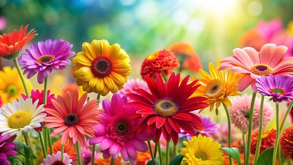 Vibrant and colorful flowers in full bloom, blooms, vibrant, colorful, petals, garden, nature, botanical, bouquet, fresh, blossom