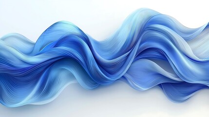 Fototapeta premium Blue wavy lines form an abstract background, full of movement and elegance.