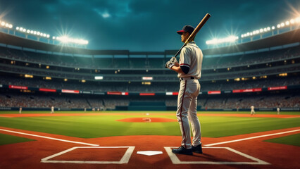 Naklejka premium Batter Standing at the Plate