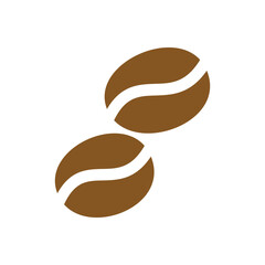 Coffee bean icon. Flat design style eps 10. Brown coffee beans silhouette. Design element illustration of coffee beans.