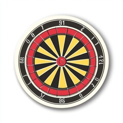Obraz premium Sticker of a dartboard in circle shape, flat vector illustration, on white background, digital sticker, clipart, icon 