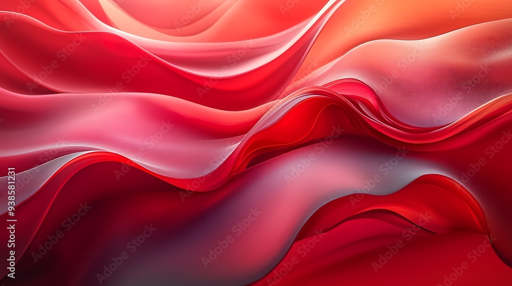 Poster an abstract red wavy background undulates with warmth and intensity.