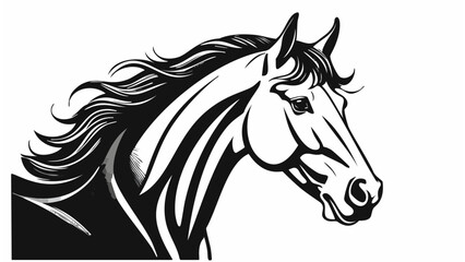 Obraz premium Horse Head Sketch Style - Animal Face Portrait Mammal 