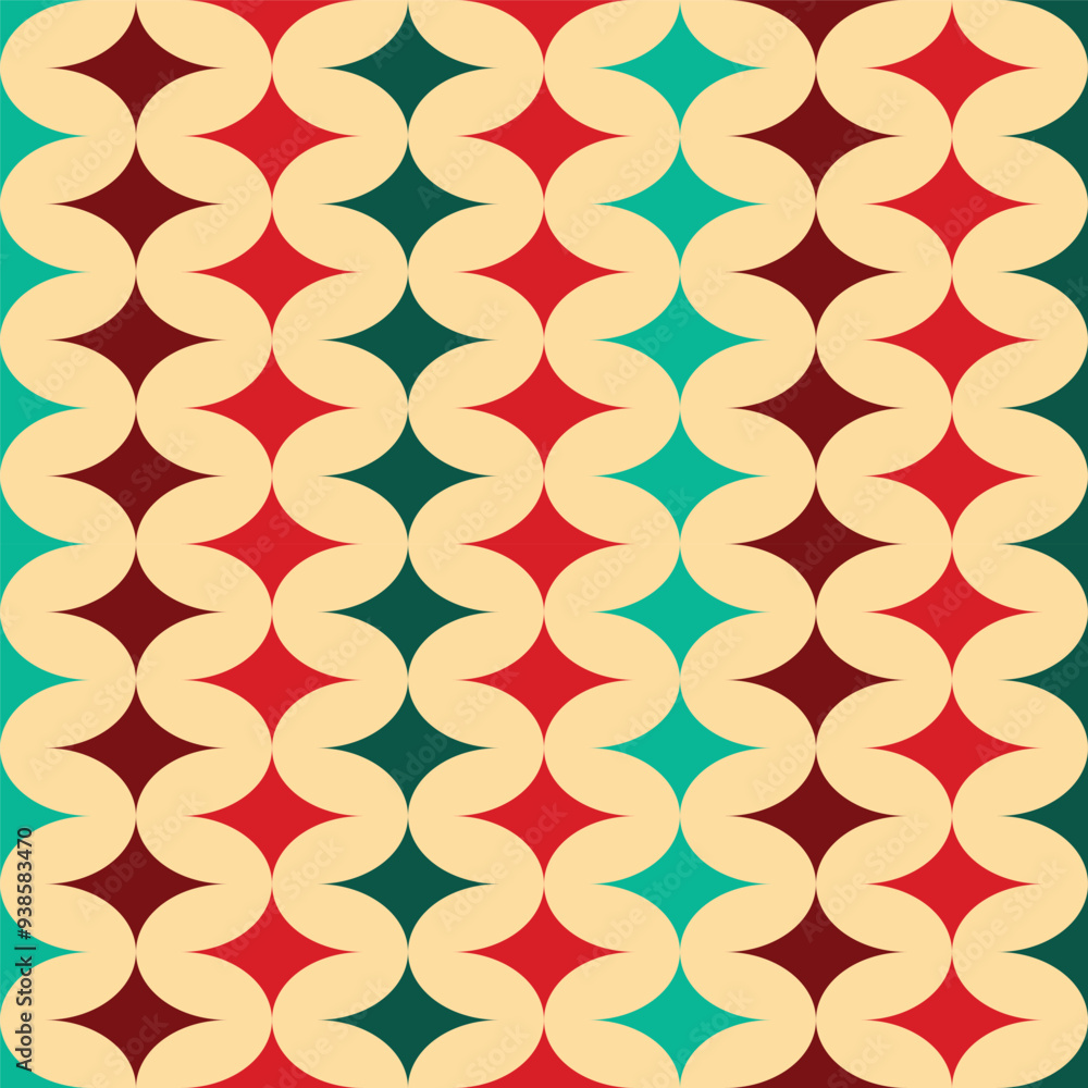 Fototapete abstract geometric pattern background, abstract pattern background with retro color theme,abstract c
