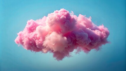 Fototapeta premium Pink cloud with fluffy texture floating in the sky , dreamy, ethereal, pastel, whimsical, serene, peaceful, tranquil, delicate, soft