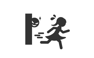 Fototapeta premium ストーカー被害をイメージしたピクトグラムアイコン1