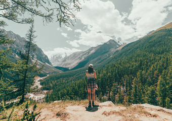 woman in the mountains