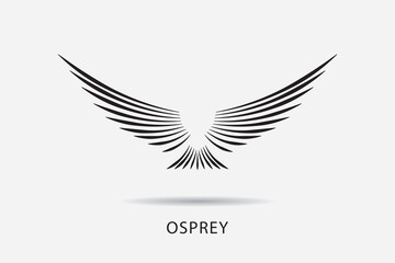 Obraz premium Osprey logo design, flying osprey bird logo design, flying bird.