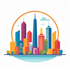 Fototapeta premium city skyline illustration