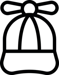 Simple vector icon of a baby hat with a ribbon, perfect for representing clothing for infants and toddlers