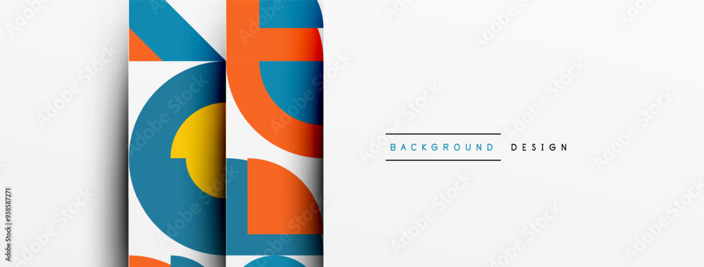 Poster geometric design abstract background - circles squares