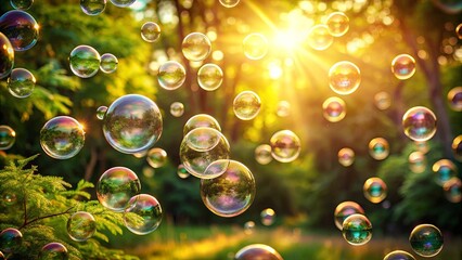 Bubbles floating outside under the sunlight , bubbles, sky, sunlight, outdoor, floating, beauty, nature, colorful