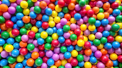 Colorful wallpaper featuring a vibrant assortment of multicolored balls for playful spaces , balls, colorful, vibrant