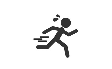 全力で走る人間のピクトグラムアイコン