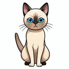 Siamese cat sitting illustration