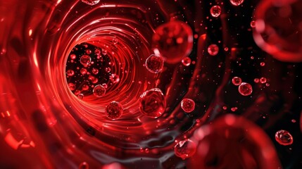 Red Liquid with Bubbles