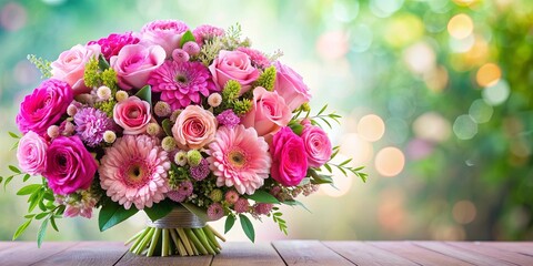 Beautiful bouquet of pink flowers perfect for celebrations, pink, flowers, bouquet, celebration, gift, nature, bloom