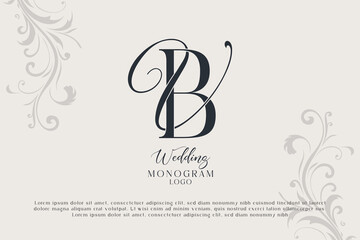 Fototapeta premium VB and BV wedding monogram logo