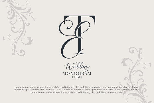 TE and ET wedding monogram logo