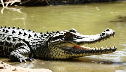 Obraz premium Wild alligator in natural habitat