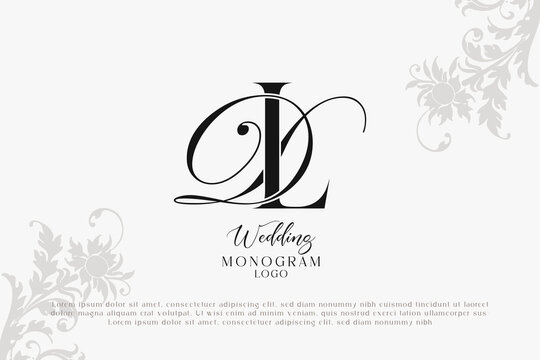 LD DL wedding logo Monogram, Stylish Wedding Couple Logo, Minimalist Wedding Monogram, Initials Logo, Editable wedding monogram