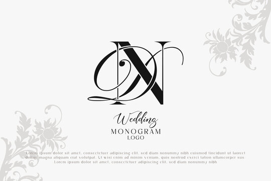 ND DN wedding logo Monogram, Stylish Wedding Couple Logo, Minimalist Wedding Monogram, Initials Logo, Editable wedding monogram