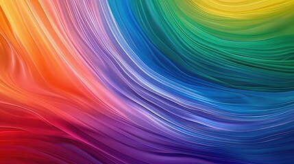 A bright, vibrant rainbow with energetic lines and colors, flowing smoothly from left to right, set against a colorful, digital backdrop with an intricate, decorative pattern.