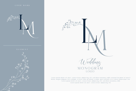 LM ML wedding initial monogram logo